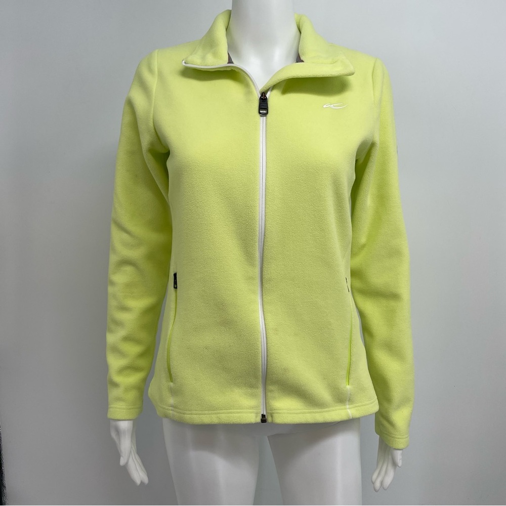 KJUS Track Golf Jacket Women's M 38 Neon Yellow Fleece Activewear